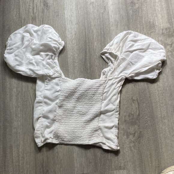 NWOT Abercrombie & Fitch White peasant crop top size Small - Picture 6 of 7